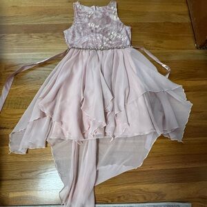 Rare Editions Pink Ruffled Tiered Sundress for Weddings